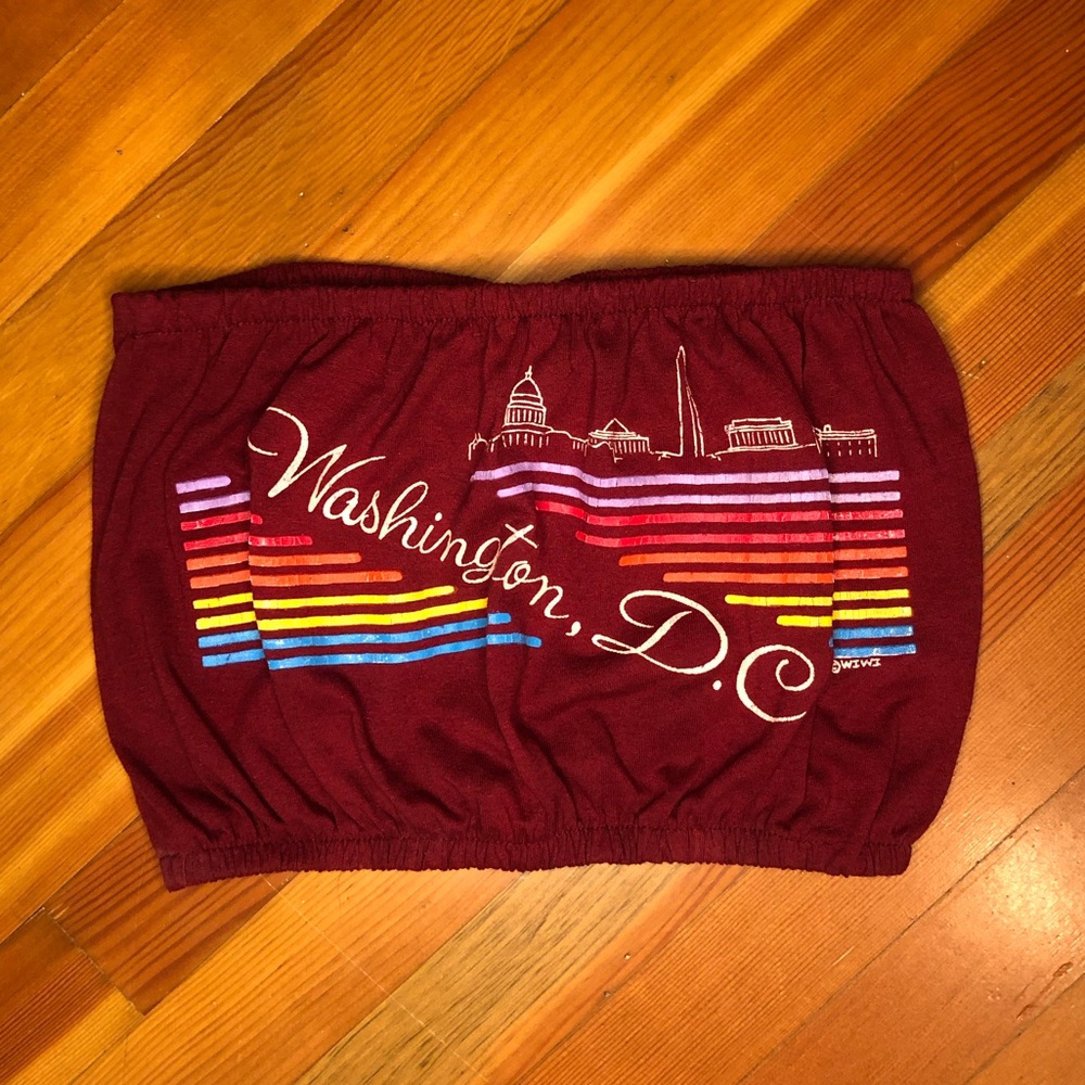 Urban Outfitters Urban Renewal rainbow Washington D.C. graphic tube top S/M